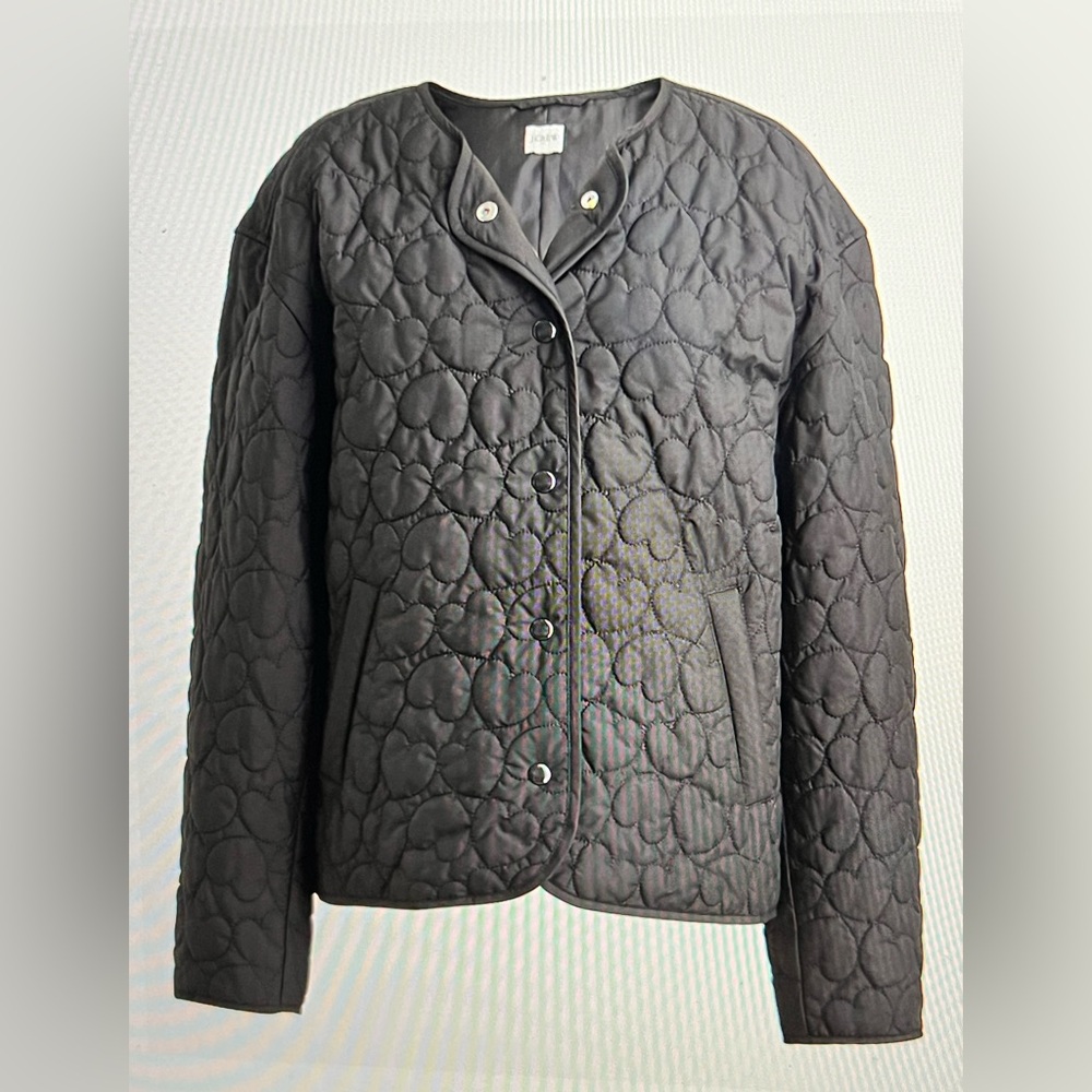 JCrew Black Quilted heart Women's Jacket